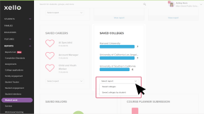 Select Report under Saved majors
